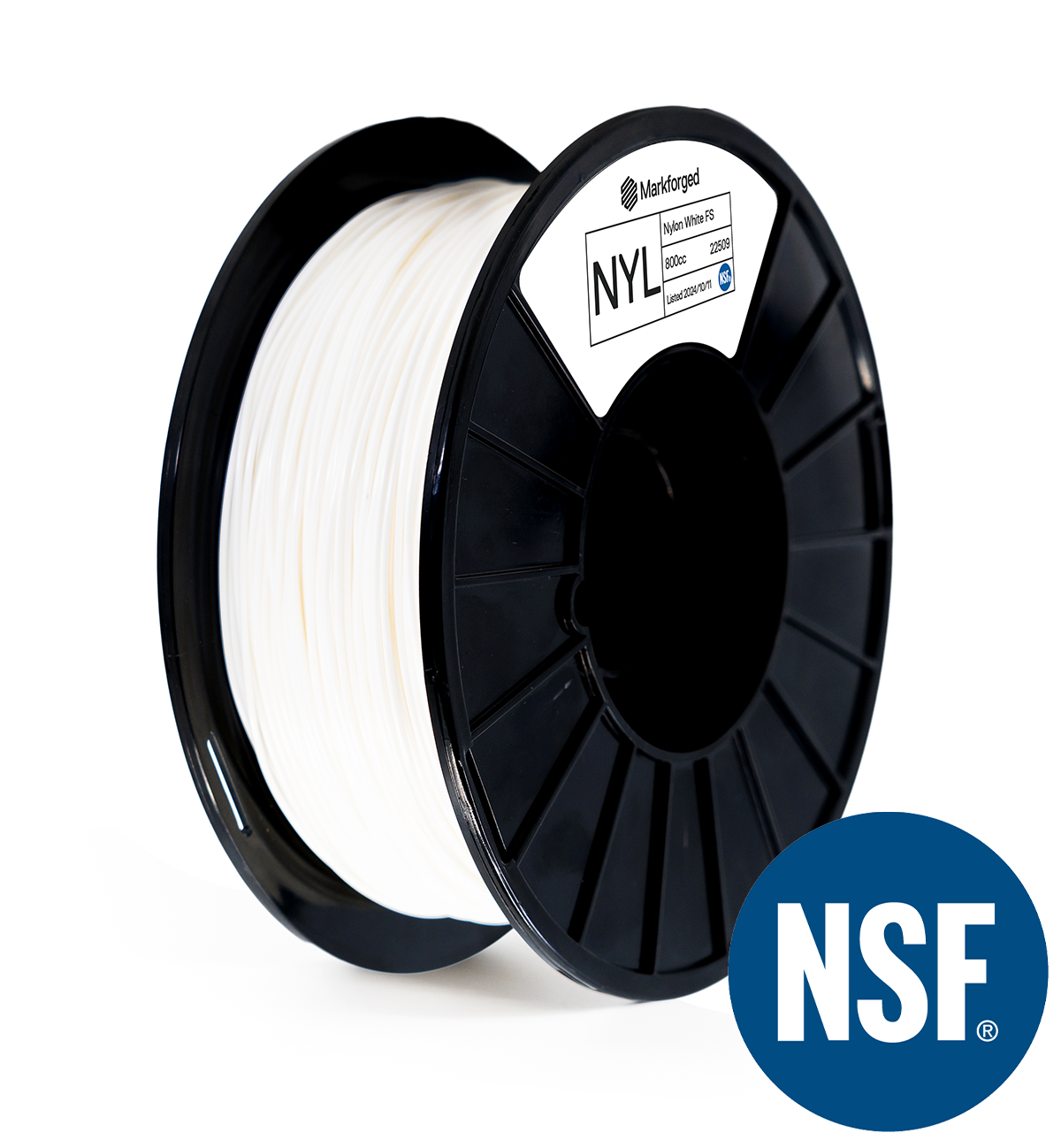Nylon White FS Spool with NSF Mark Food Beverage Landing Page 1200x1298